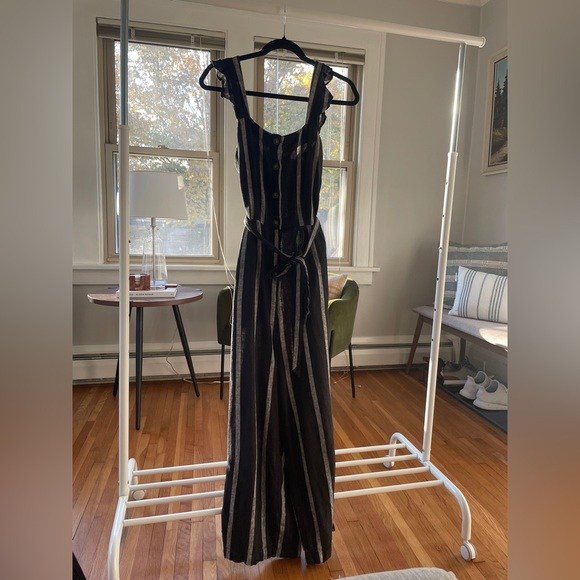 WHO WHAT WEAR Jumpsuit with Tie Belt - Picture 1 of 4